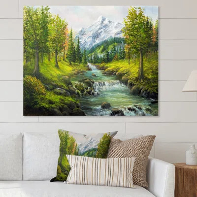 Beautiful Spring River In Mountain III - Traditional Canvas Wall Decor | Wayfair North America