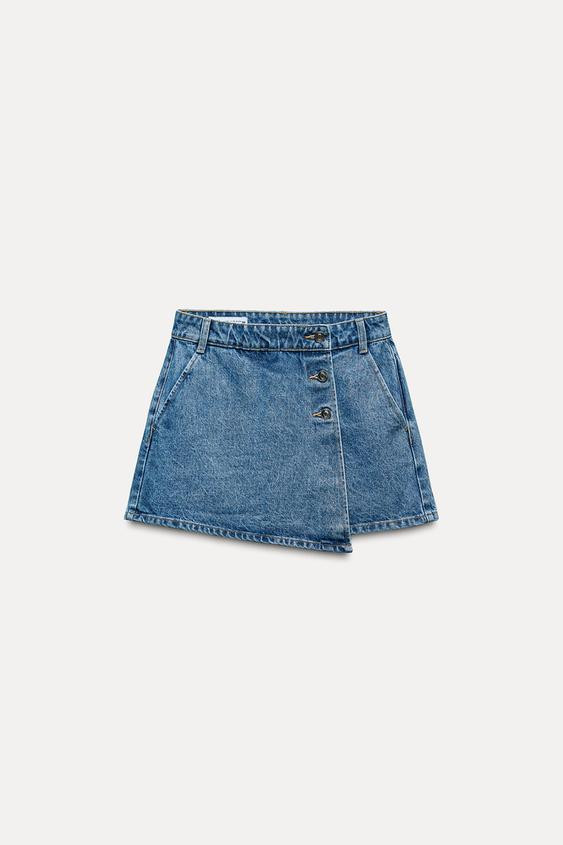 DENIM WRAP SKORT Z1975 | Zara US
