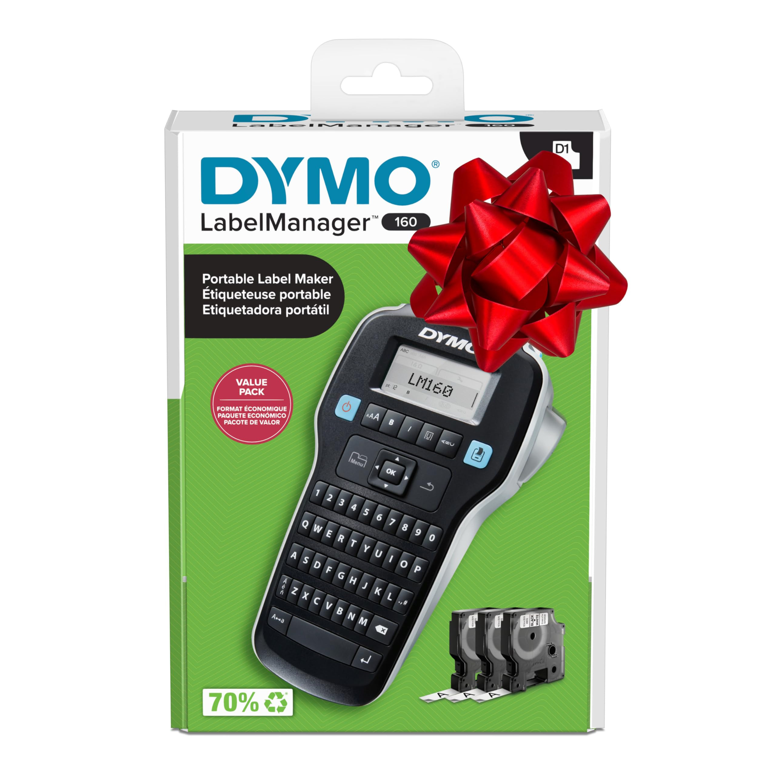 DYMO LabelManager 160 Portable Label Maker Bundle, Easy-to-Use, One-Touch Smart Keys, QWERTY Keyb... | Amazon (US)