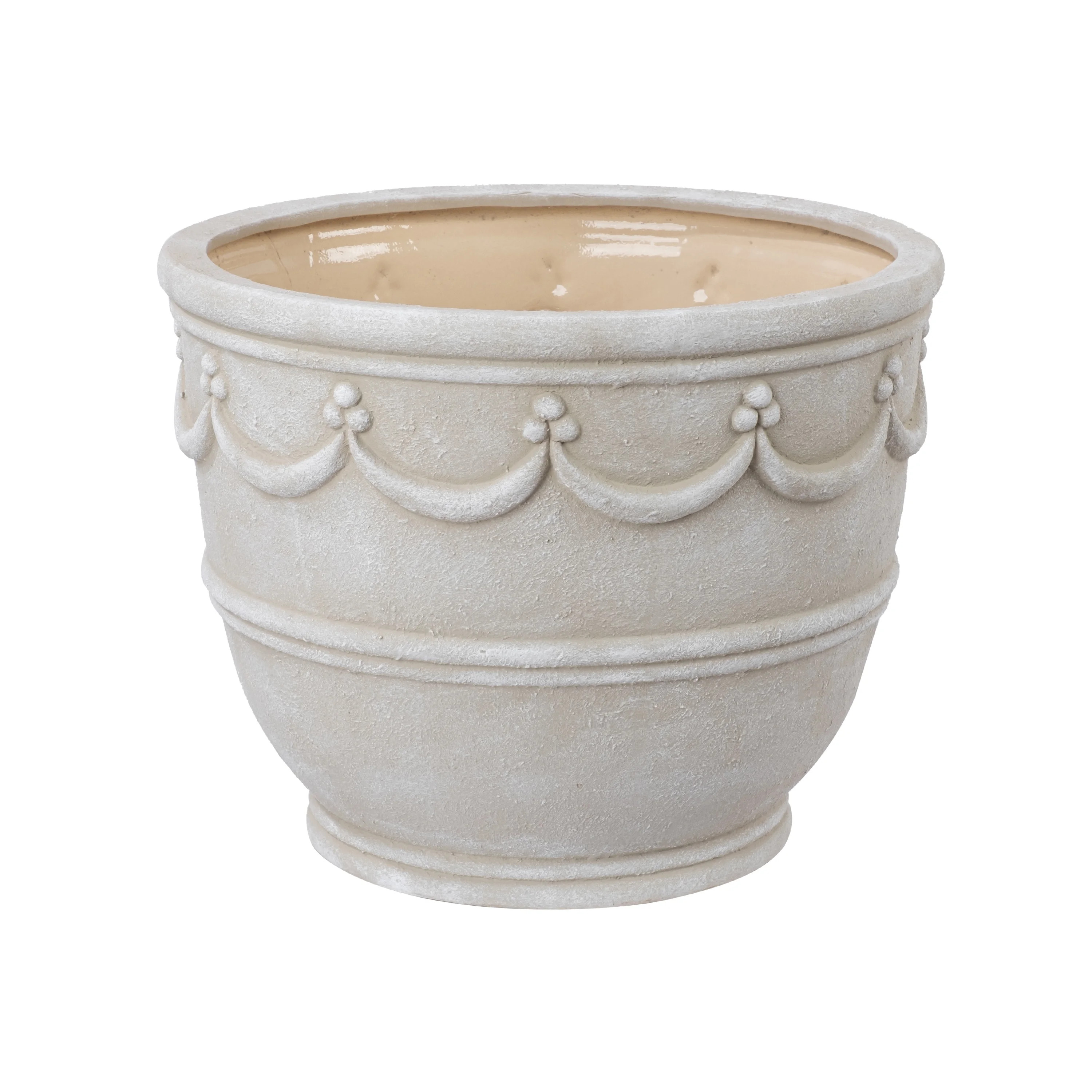 My Texas House 16" Retro Planter, Cream | Walmart (US)