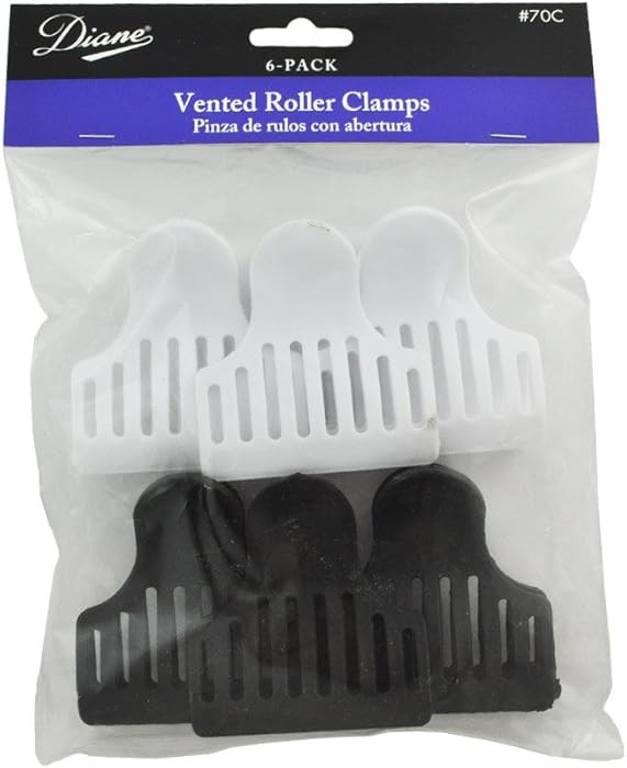 Diane D70C Vented Roller Clamps â€“ Black and White, 6 Count (Pack of 1) | Amazon (US)