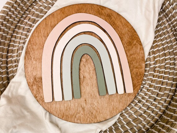 Neutral Rainbow Sign Round Rainbow Sign Boho Rainbow | Etsy | Etsy (US)