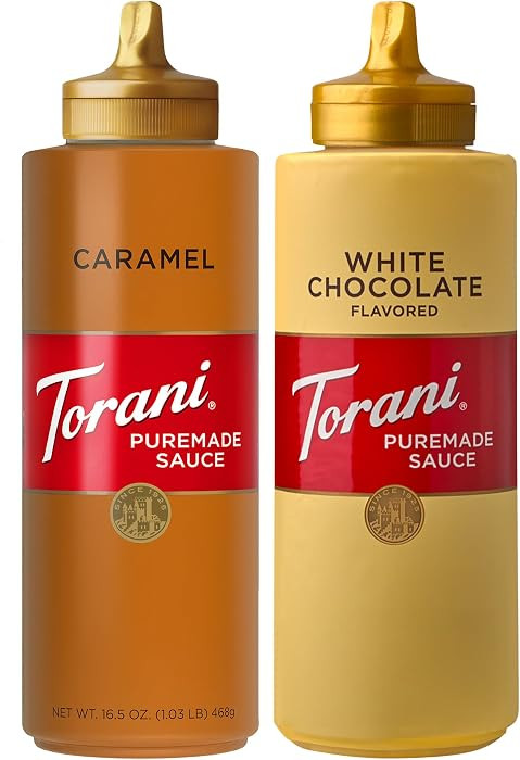 Torani Puremade Caramel & White Chocolate Sauce Variety 2-Pack for Desserts and Coffeehouse Drink... | Amazon (US)