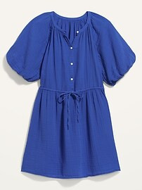 Waist-Defined Puff-Sleeve Mini Poet Dress for Women | Old Navy (US)