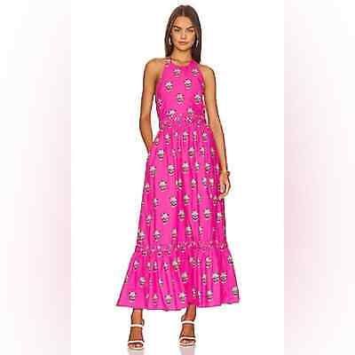 Rhode Selena Maxi Dress In Marigold Flower Hot Pink | eBay US