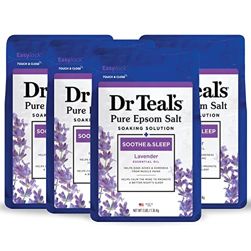 Dr Teal's Epsom Salt Magnesium Soak, Soothe & Sleep with Lavender, 3 lb (Pack of 4) | Amazon (US)