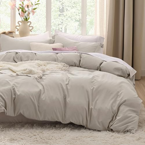 Bedsure Duvet Cover King Size - 3 Pieces Prewashed Cotton-Like Extra Soft Bedding Set, Includes 1... | Amazon (US)