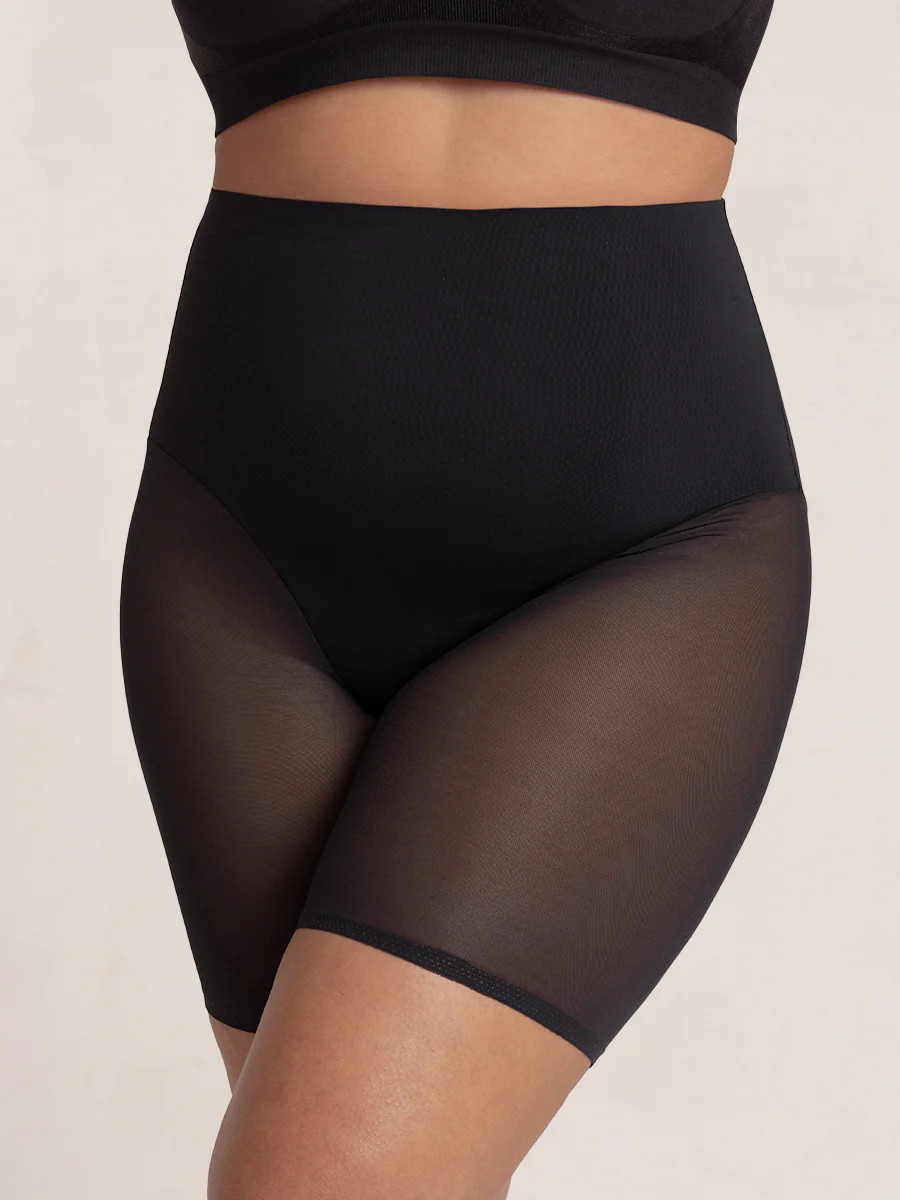 Shapermint Essentials Everyday Empower Mesh Shaper Shorts Shapewear Black 3XL | Shapermint