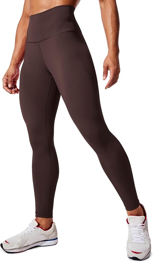 CRZ YOGA Women's Hugged Feeling Compression Leggings 28 Inches - High Waist Thick Tummy Control W... | Amazon (US)