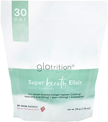 Glotrition Super Beauty Elixir - Delicious Collagen Protein Powder Skincare Drink with Vitamin C,... | Amazon (US)
