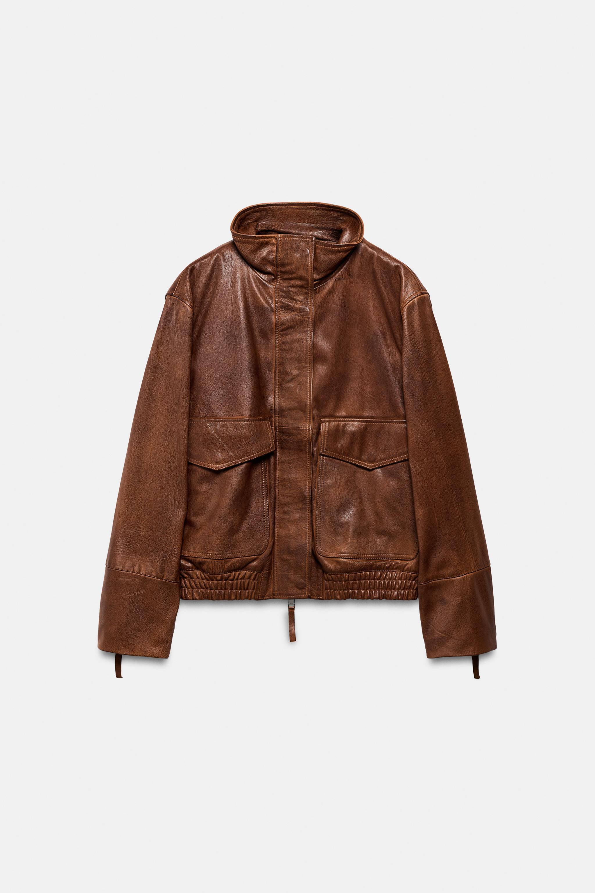 100% LEATHER BOMBER JACKET ZW COLLECTION LIMITED EDITION | Zara US