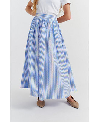Women's Cotton Striped A-Line Oxford Skirt | Macy's
