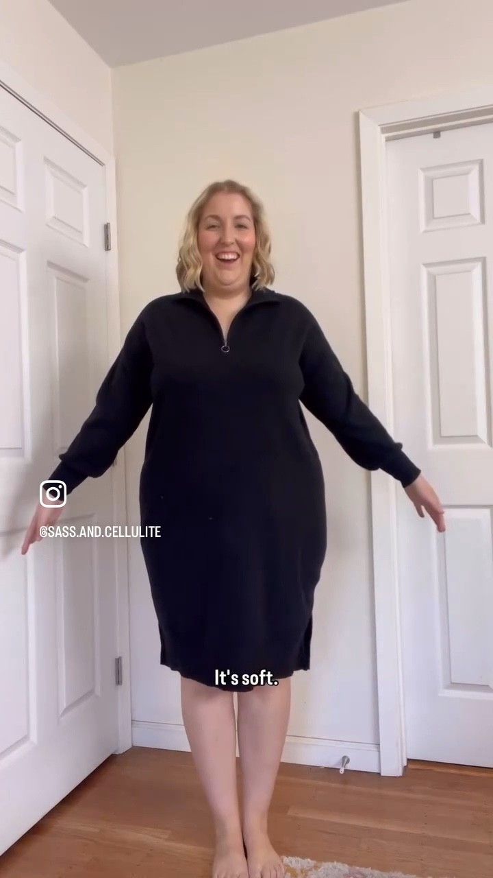The comfiest coziest sweater dress🖤 

#LTKStyleTip #LTKPlusSize #LTKMidsize
