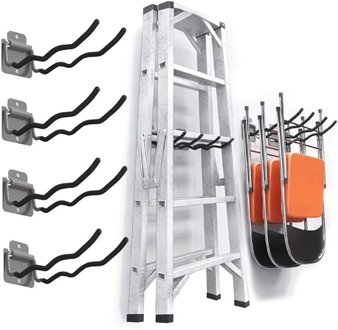 TORACK Garage Hooks Tool Organizer, 4 Pack Heavy Duty Steel 12" Wave Hooks, Wall Mount Garage Sto... | Amazon (US)