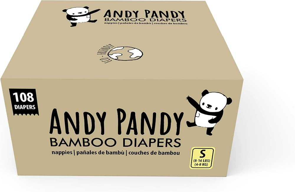 Andy Pandy Bamboo Disposable Diapers Small, 8-16 lbs (3-8 kg), 108 Count | Amazon (US)