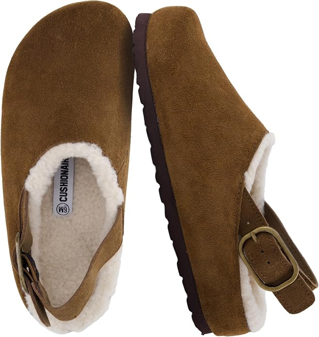 CUSHIONAIRE Luz Suede Clogs for Women with Fuzzy Lining | Amazon (US)