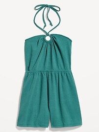 Textured O-Ring Halter Romper for Women -- 3.5-inch inseam | Old Navy (US)