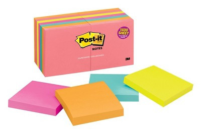 Post-it Original Notes, 3 x 3 Inches, Capetown Colors, Pad of 100 Sheets, Pack of 14 | Target