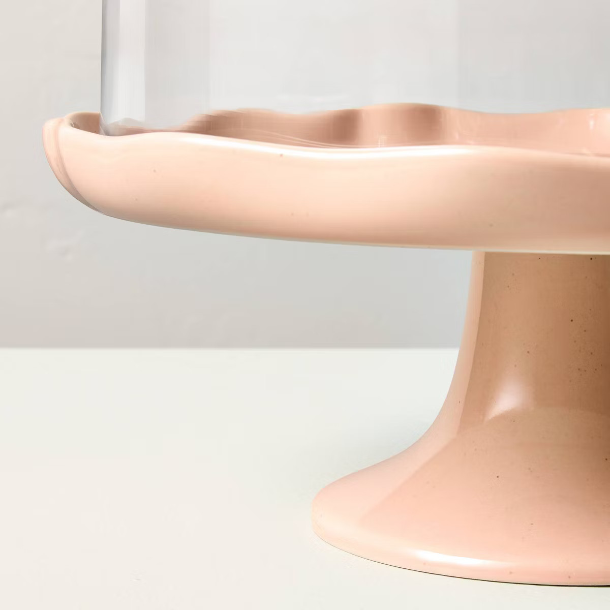 Scalloped Stoneware Covered Dessert Stand Blush - Hearth & Hand™ with Magnolia | Target