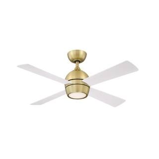 Kwad 44 in. Integrated LED Brushed Satin Ceiling Fan with Opal Frosted Glass Light Kit and Remote... | The Home Depot