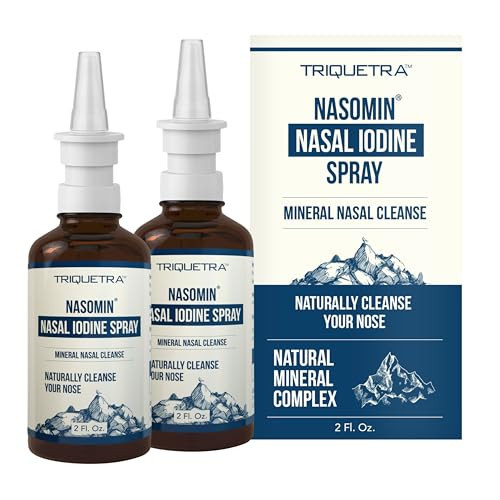 Nasomin Iodine Nasal Spray – Cleanses & Refreshes Your Nasal Passages – Iodine & Fulvic Acid Blend – 150+ Uses Per Bottle – 100% Natural Mineral Formula – (2 oz. Bottle + Nasal Sprayer) - 2-pack | Amazon (US)