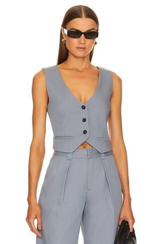 Song of Style Lisette Vest Top in Dove Blue from Revolve.com | Revolve Clothing (Global)