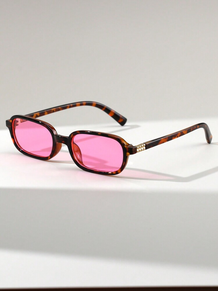 1 Pair Rectangular Small Frame Retro Versatile Street Style Fashion Glasses Women Basics Fall Winter Business Casual Gifts Beach Accessories Fashion Glasses Color Blocking Boho Vacay Vacay Vibes | SHEIN