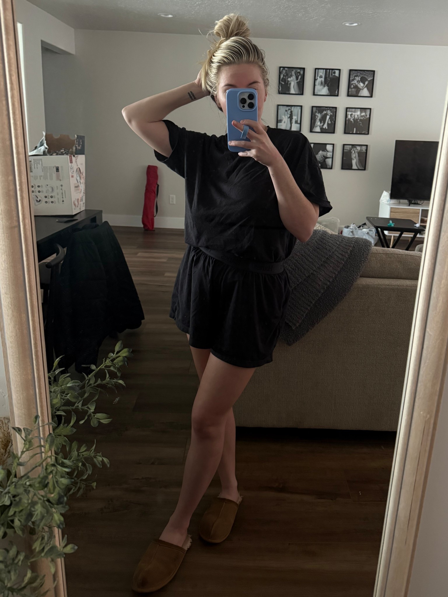 favorite affordable pajama set from Amazon! The material is like an old soft jersey t-shirt. Wearing size XS 🖤 #amazonpajamas #matchingpajamas 

#LTKPetite