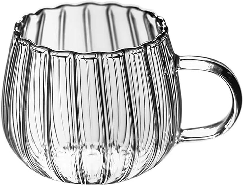 HOMEYES Glass Cup Crystal Coffee Mug Kinds of Drinking Jars for Water, Tea, Latte (350 ml) | Amazon (US)