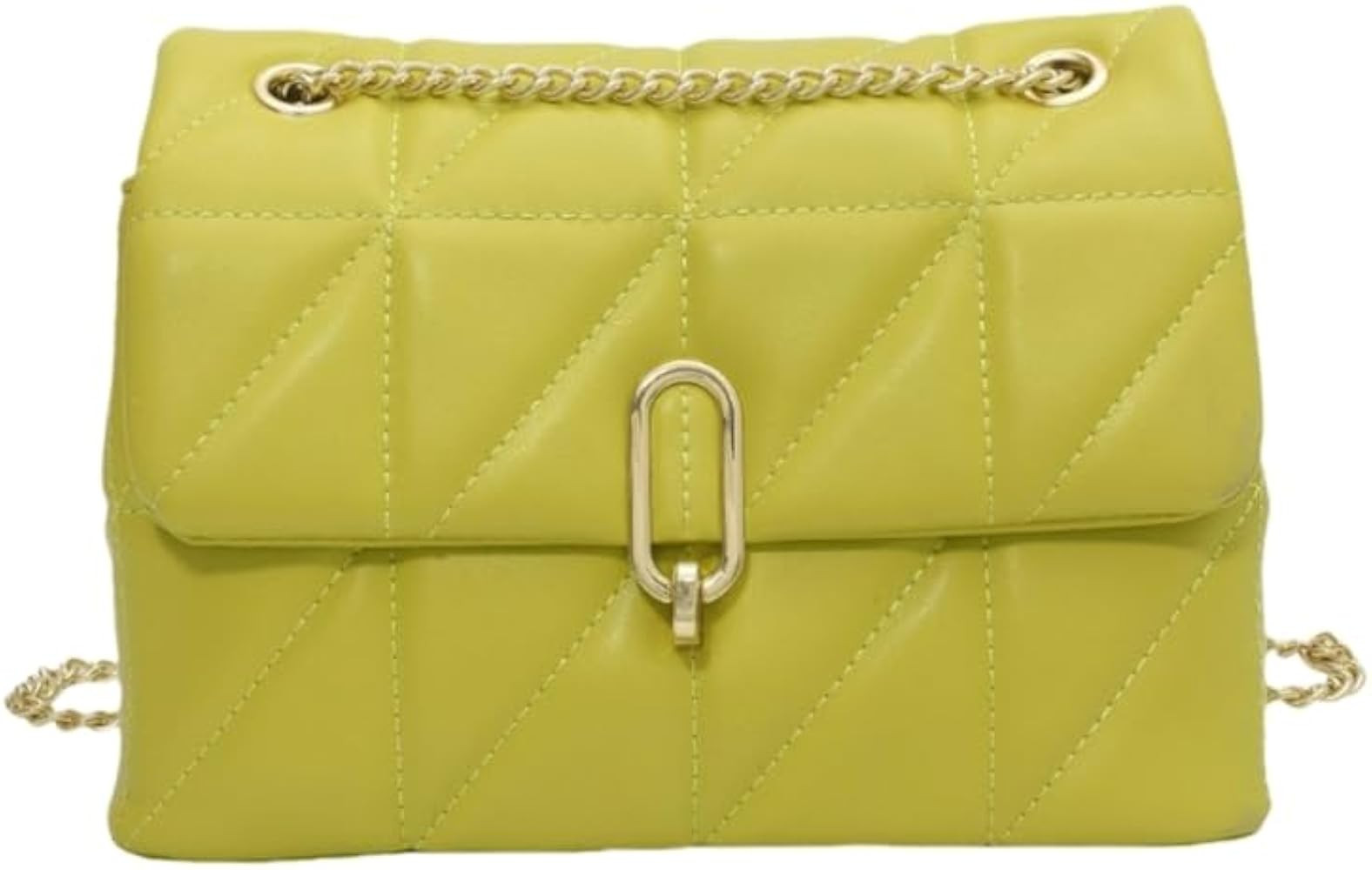 Handbags & Shoulder Bags, Women Quilted Bag PU Leather Shoulder Bag Chain Strap Crossbody Bag Can... | Amazon (UK)