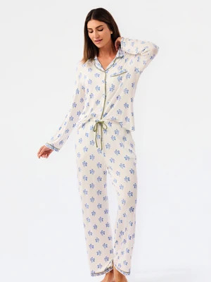 Women's Charlotte Pants Set | Moonlit Grace Blue | Mary Square