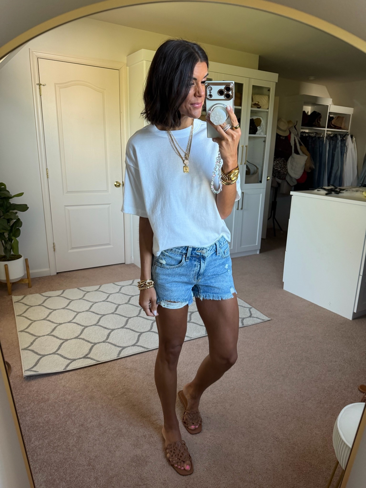 The best basic tee from Target! Size xs 
Sized up one size in target shorts

#LTKSeasonal #LTKootd #LTKselfcare