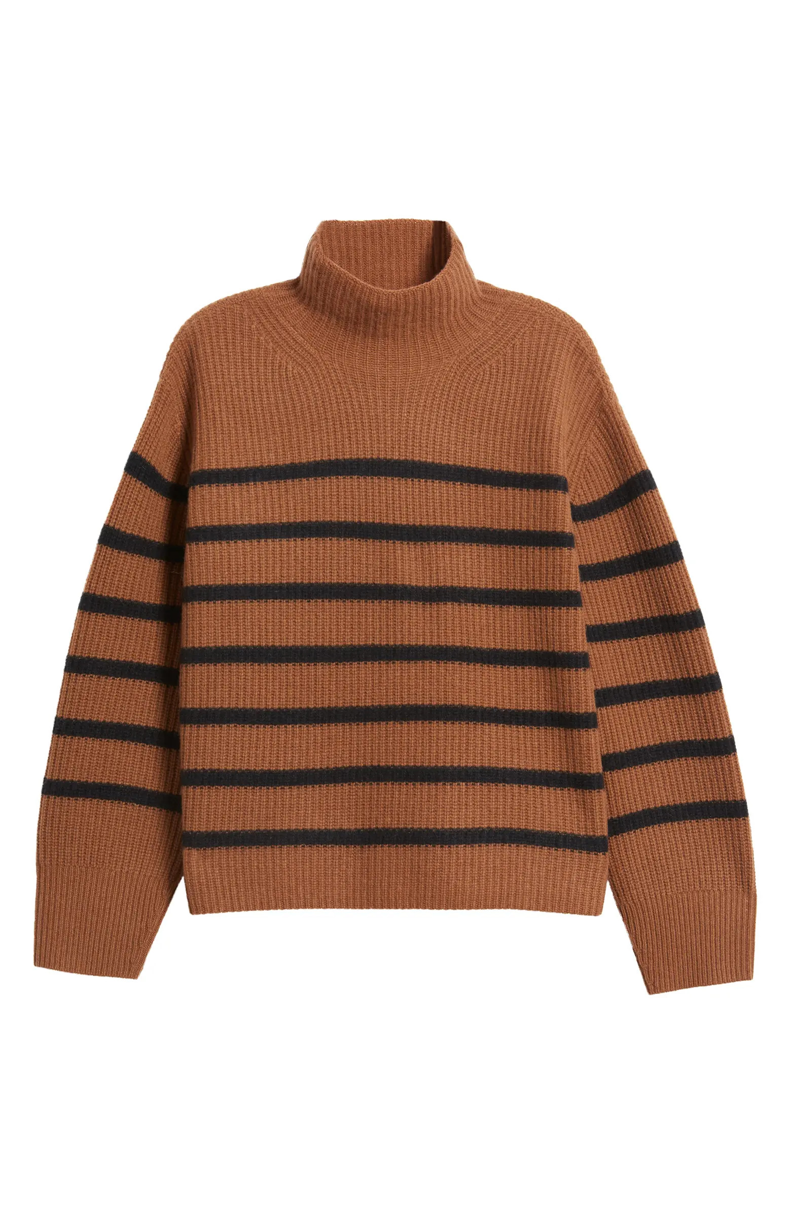 Stripe Cashmere Mock Neck Sweater | Nordstrom