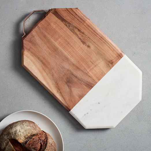 Marble & Wood Serving Board - Large | West Elm (US)