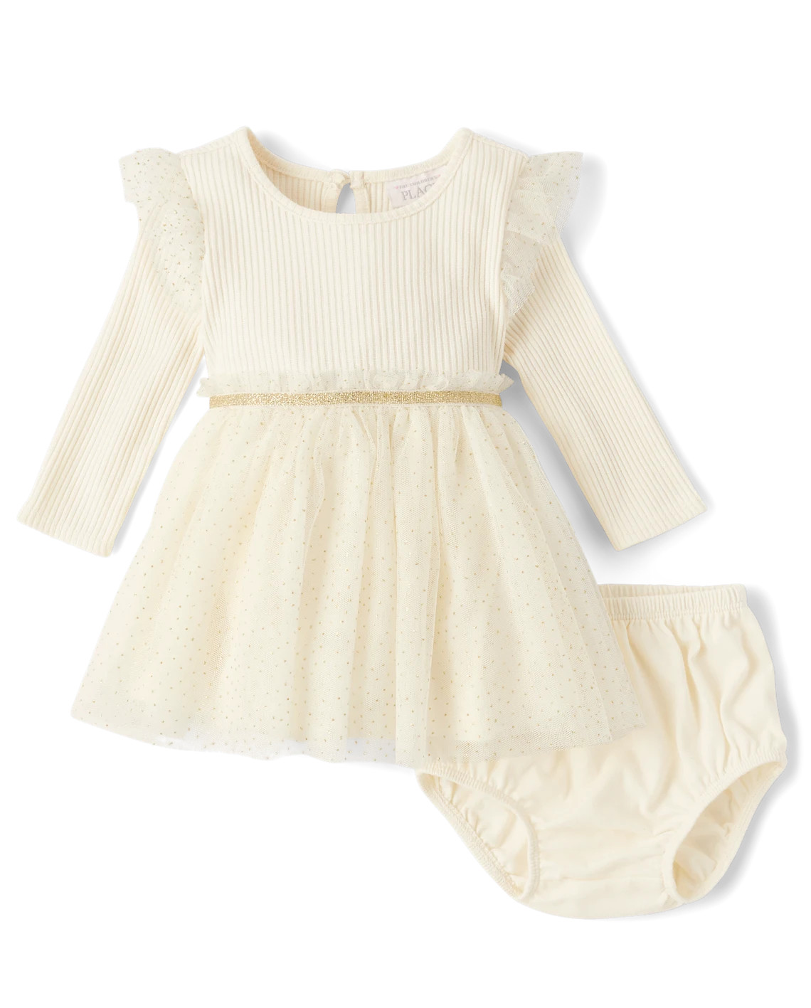 Baby Girls Ribbed Tutu Dress - white daisy | The Children's Place