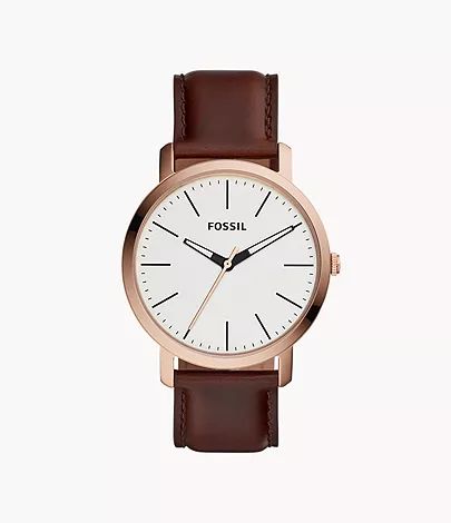 Luther Three-Hand Brown Leather Watch | Fossil (US)