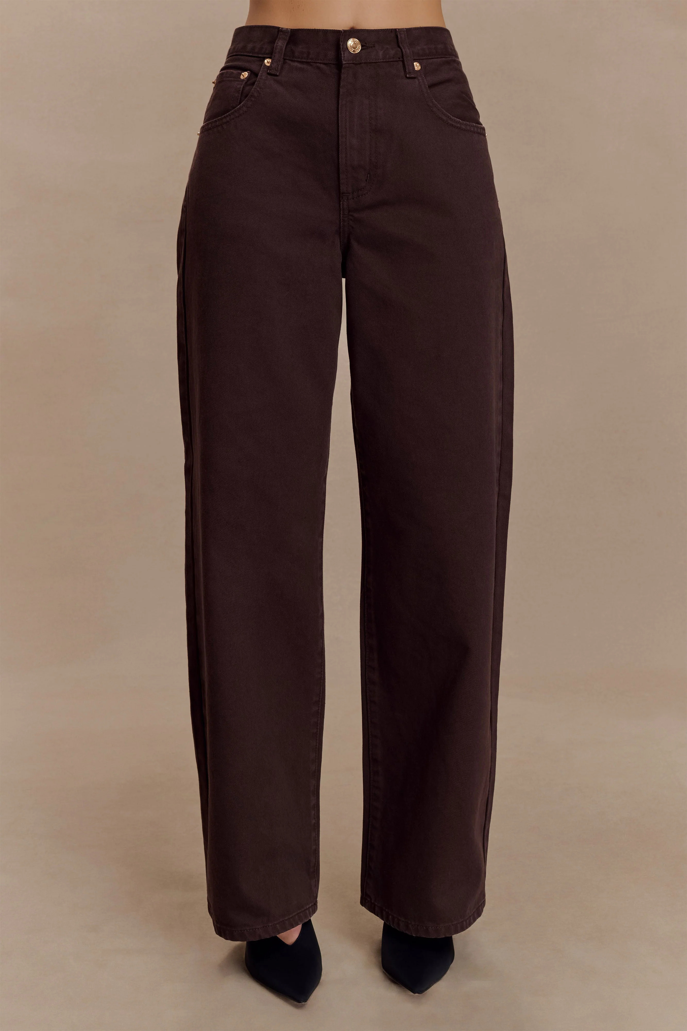 Mannon Mid Rise Denim Jeans - Chocolate | MESHKI US