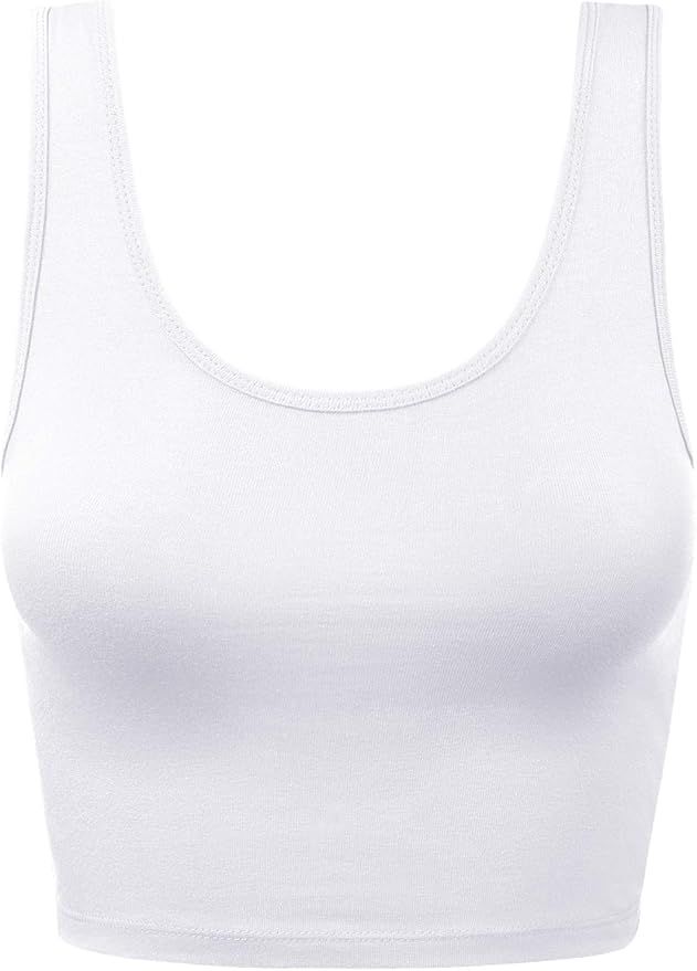 HATOPANTS Women's Sleeveless Racerback Crop Tank Top Camisole Backless Scoop Neck Shirts | Amazon (US)