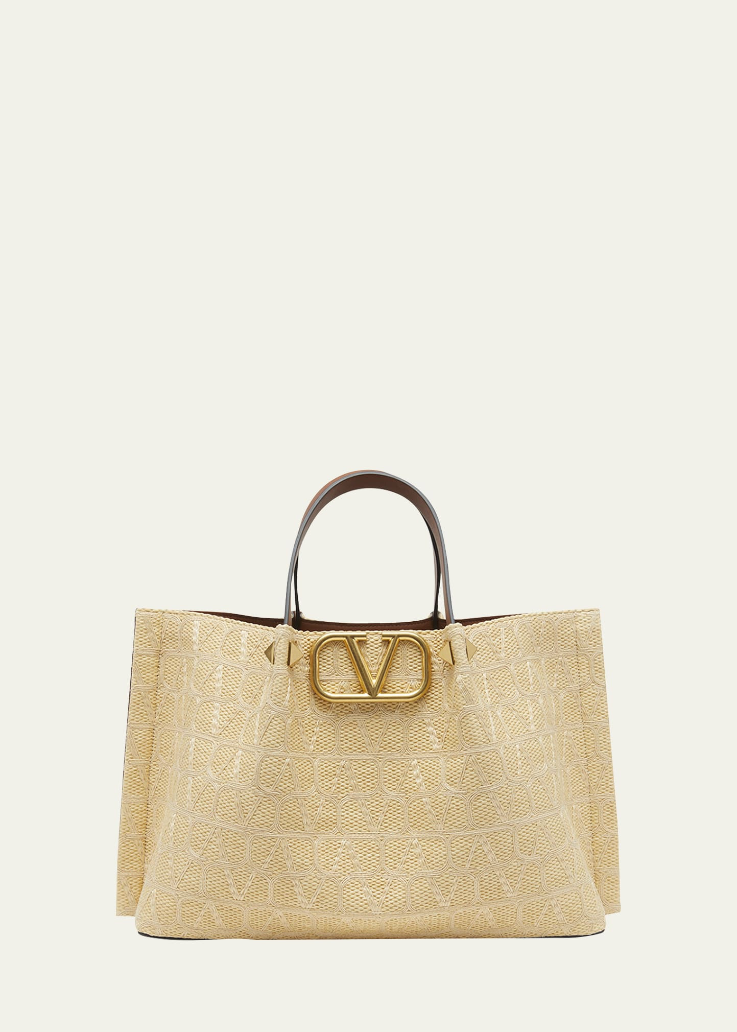Valentino Garavani VLOGO Iconographe-Print Roman Stud Medium Tote Bag | Bergdorf Goodman