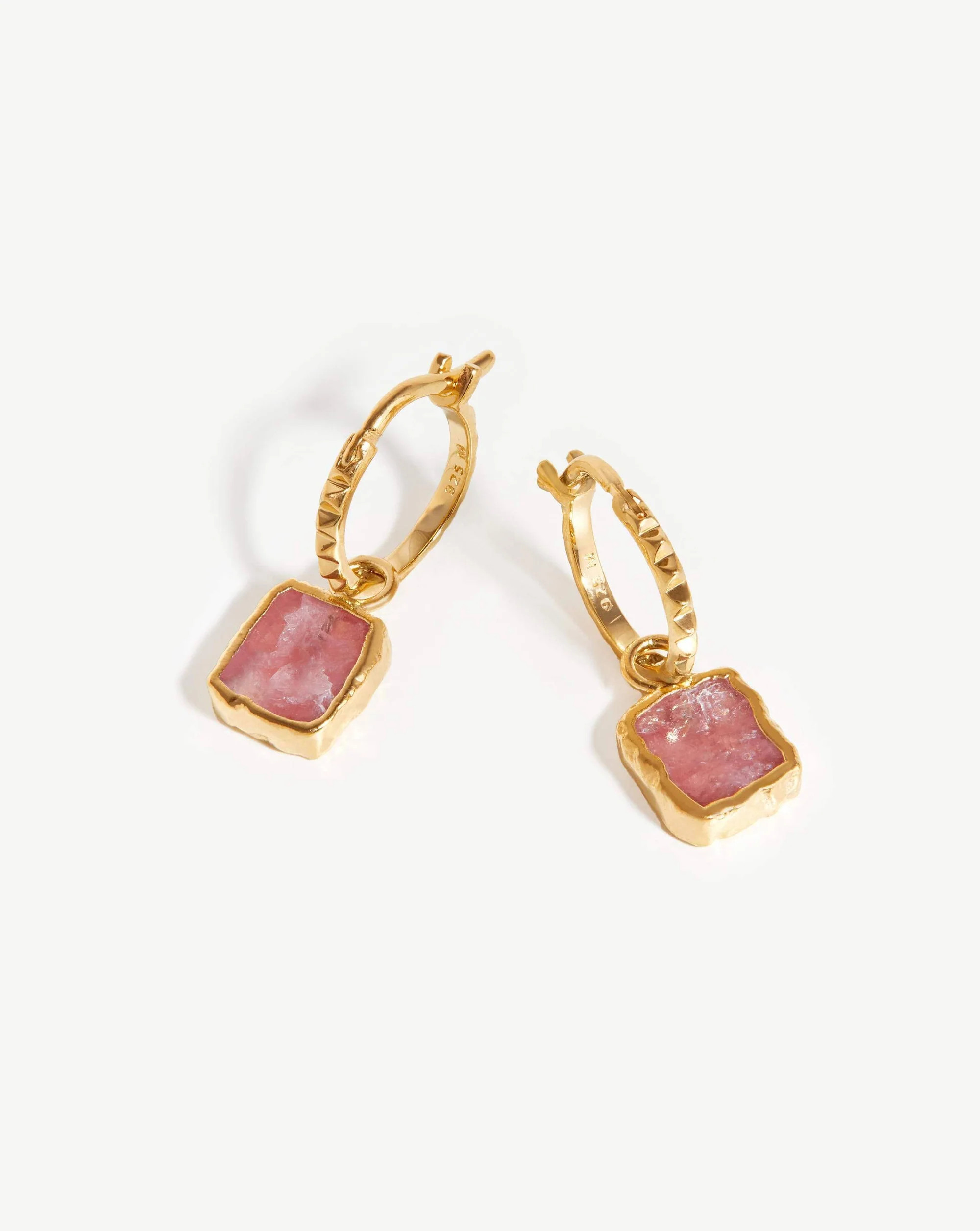 Mini Pyramid Charm Hoop Earrings | 18ct Gold Plated Vermeil/Rhodochros | Missoma