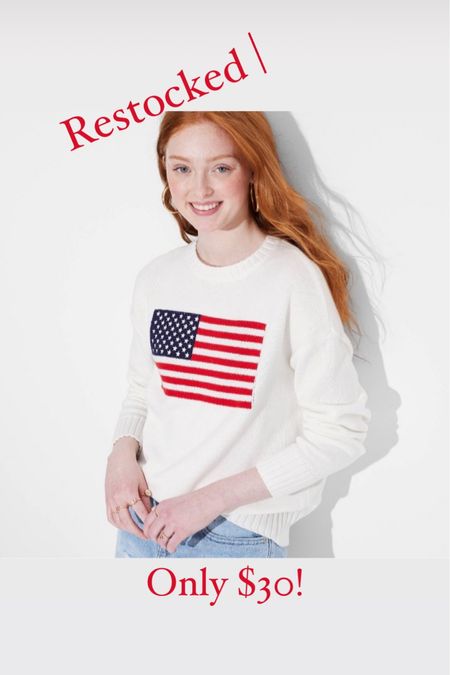 Love this classic sweater! Only $30! Americana, America, flag sweater, red white and blue, 4th of July, Ralph lauren vibes, polo vibes 

#LTKFindsUnder50 #LTKSeasonal