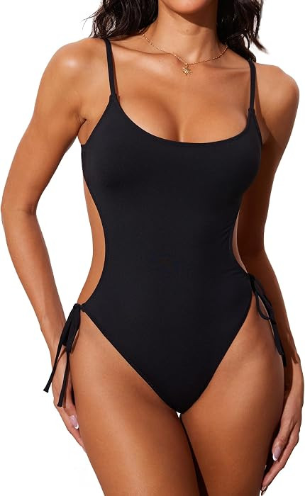 DOBREVA Women's Strappy One Piece Swimsuit | Amazon (US)