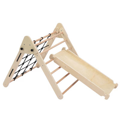 COZONY Foldable Triangle Climbing Set, Wooden Toddler Climber with Ramp and Arch for Indoor Playground | Target
