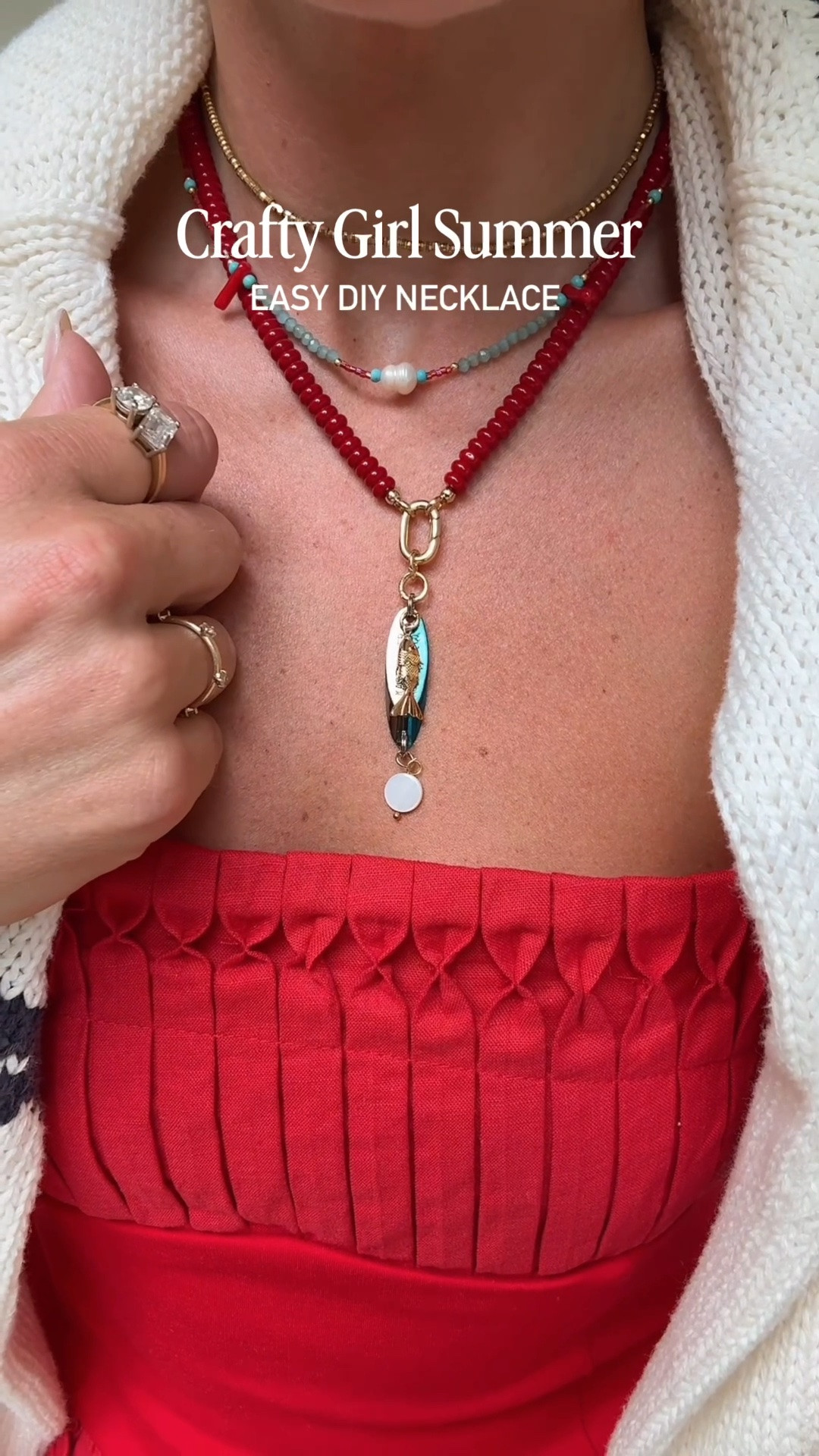 Easy DIY necklace charm! The jump rings I got on Amazon are very easy to use! The necklace comes in multiple colors as well. #meandmrjones

#LTKootd #LTKdayinmylife #LTKvlog