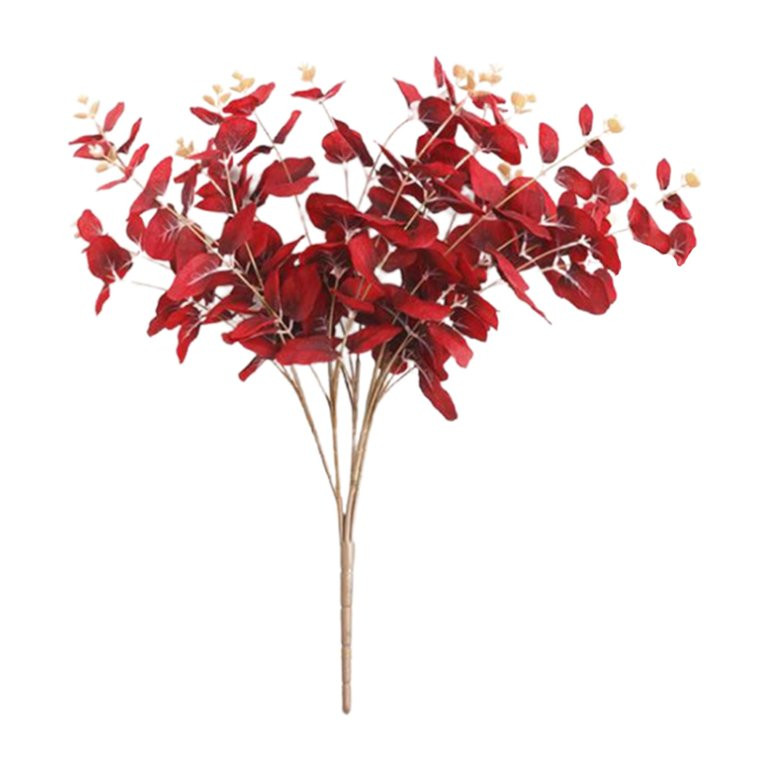 Artificial Flower Fake Eucalyptus Leaves Branches Bulk Fall Orange Faux Greenery Stems for Home P... | Walmart (US)