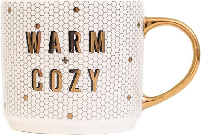 Sweet Water Decor Honeycomb Tile Coffee Mugs | Novelty Coffee Mug with Gold Handle | Microwave & ... | Amazon (US)