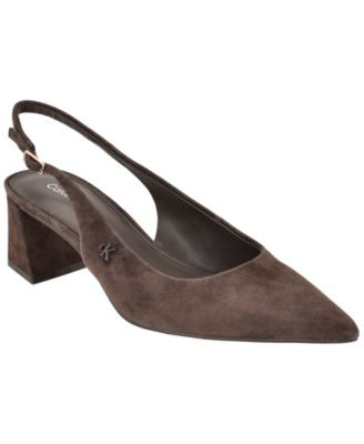 Calvin Klein Women's Sarra Slingback Dress Pumps - Ivory Patent | Macy's