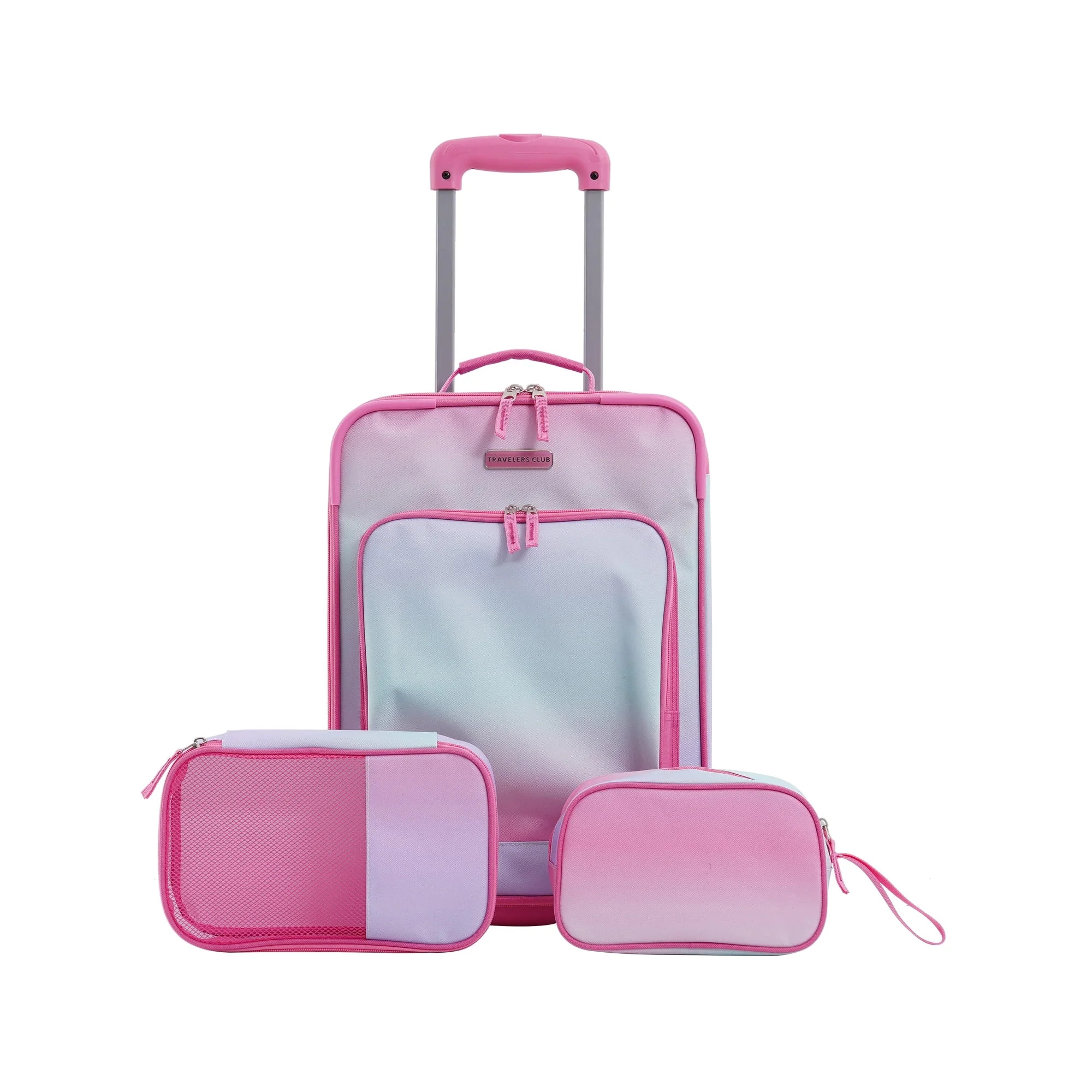 Travelers Club 3 Piece Soft-Side Junior Travel Luggage Set, Pink Omni | Walmart (US)
