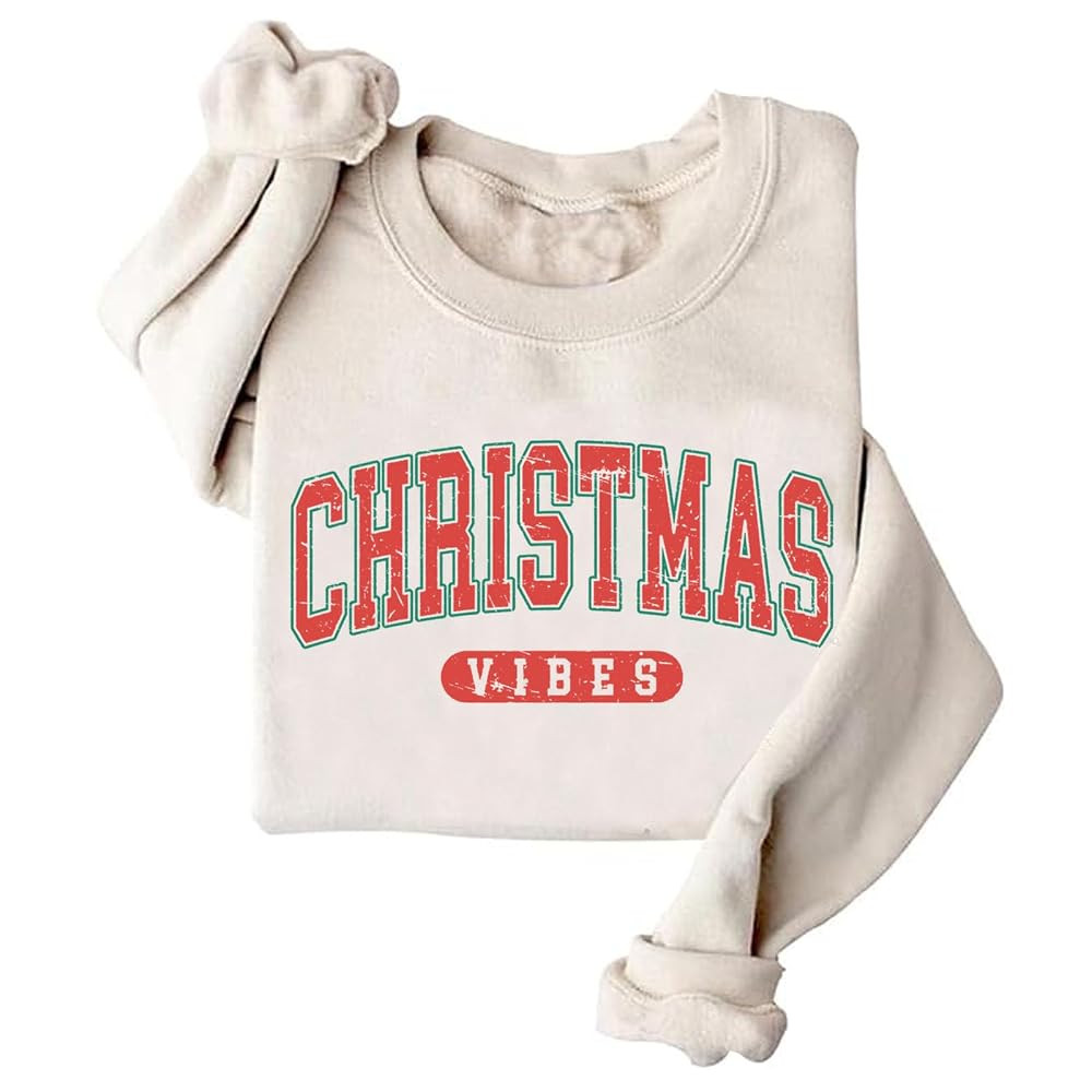 Christmas Vibes Funny Xmas Sweatshirt | Amazon (US)