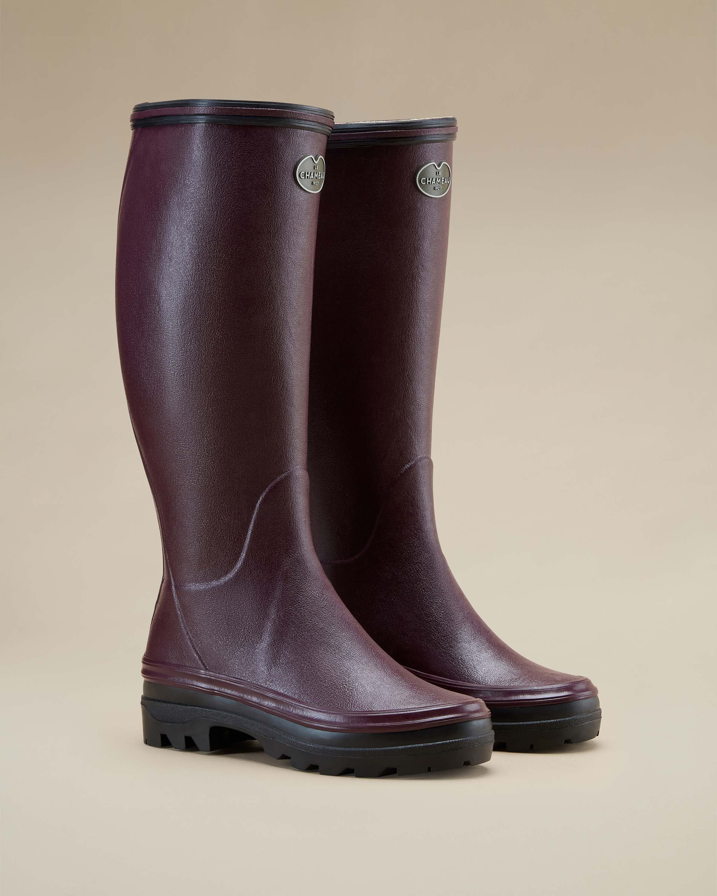 Women's Giverny Jersey Lined Wellington Boot Red | Le Chameau